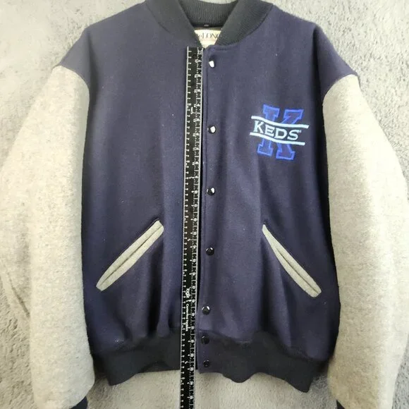 Vintage Bomber Varsity Jacket Men's Large Two Toned Wool 90's Quilted Gorpcore - Picture 6 of 14